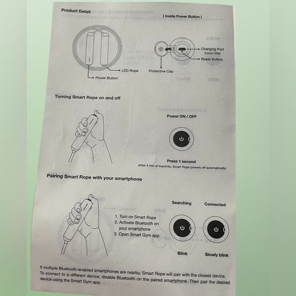 Smart Rope with Storage Bag-Tangram LED- Sz. Large: 107.9" length - Picture 9 of 10